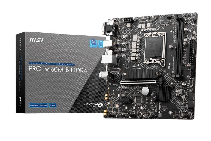 MSI PRO B660M-B DDR4 4600MHZ 1XVGA 1XHDMI 1XM.2 USB 3.2 MATX 1700P (12. VE 13.NESİL İŞLEMCİ UYUMLU) 