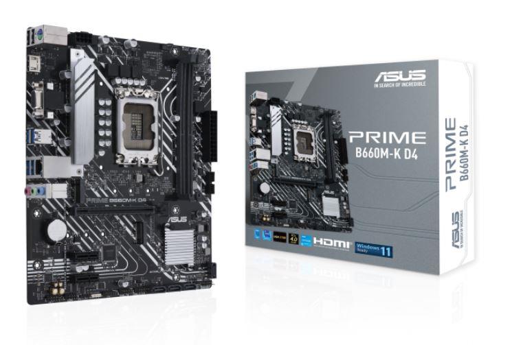 ASUS PRIME B660M-K D4 DDR4 5333MHZ 1XVGA 1XHDMI 2XM.2 USB 3.2 MATX 1700P (12. VE 13.NESİL İŞLEMCİ UYUMLU) 