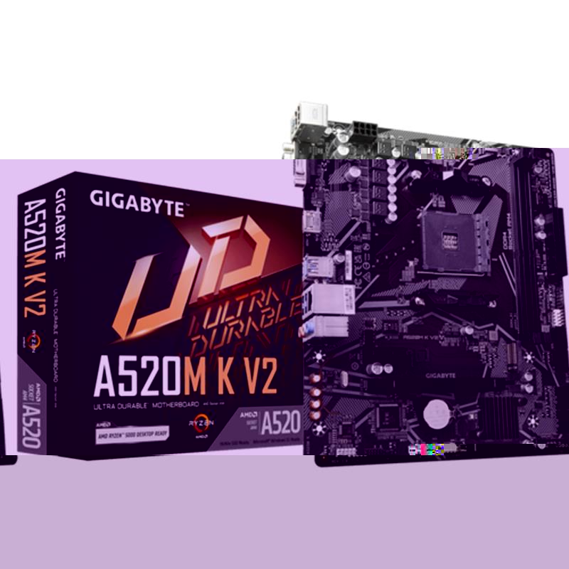 GIGABYTE A520M-K V2 1.0 DDR4 5100MHZ 1XVGA 1XHDMI 1XM.2 USB 3.2 MATX AM4 (AMD 5000,5000-G VE 4000-G SERİSİ İLE UYUMLU) 
