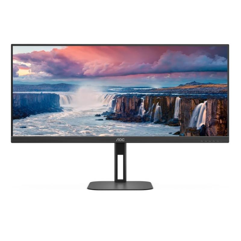 34 AOC U34V5C/BK 1MS 100MHZ 1XHDMI 1XDP WQHD 3440X1440 USB TYPE-C HOPARLÖR ÇERÇEVESİZ YÜKSEKLİK AYARI VESA SİYAH 