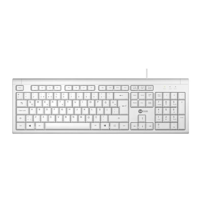 LECOO USB KABLOLU TÜRKÇE Q KLAVYE BEYAZ KB101-B 