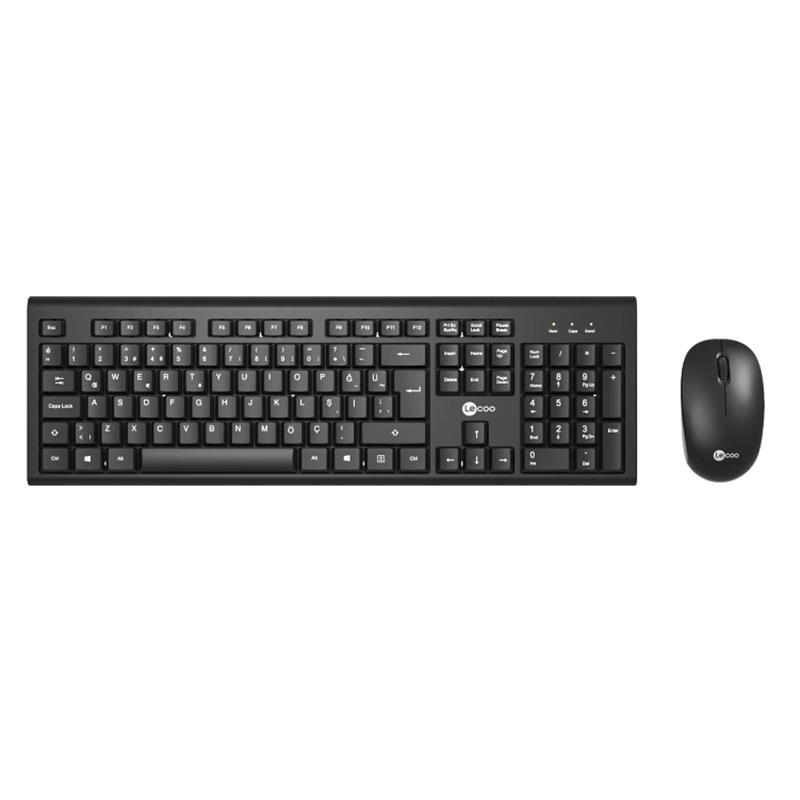 LECOO KABLOSUZ TÜRKÇE Q KLAVYE MOUSE SET SİYAH KW200-S 