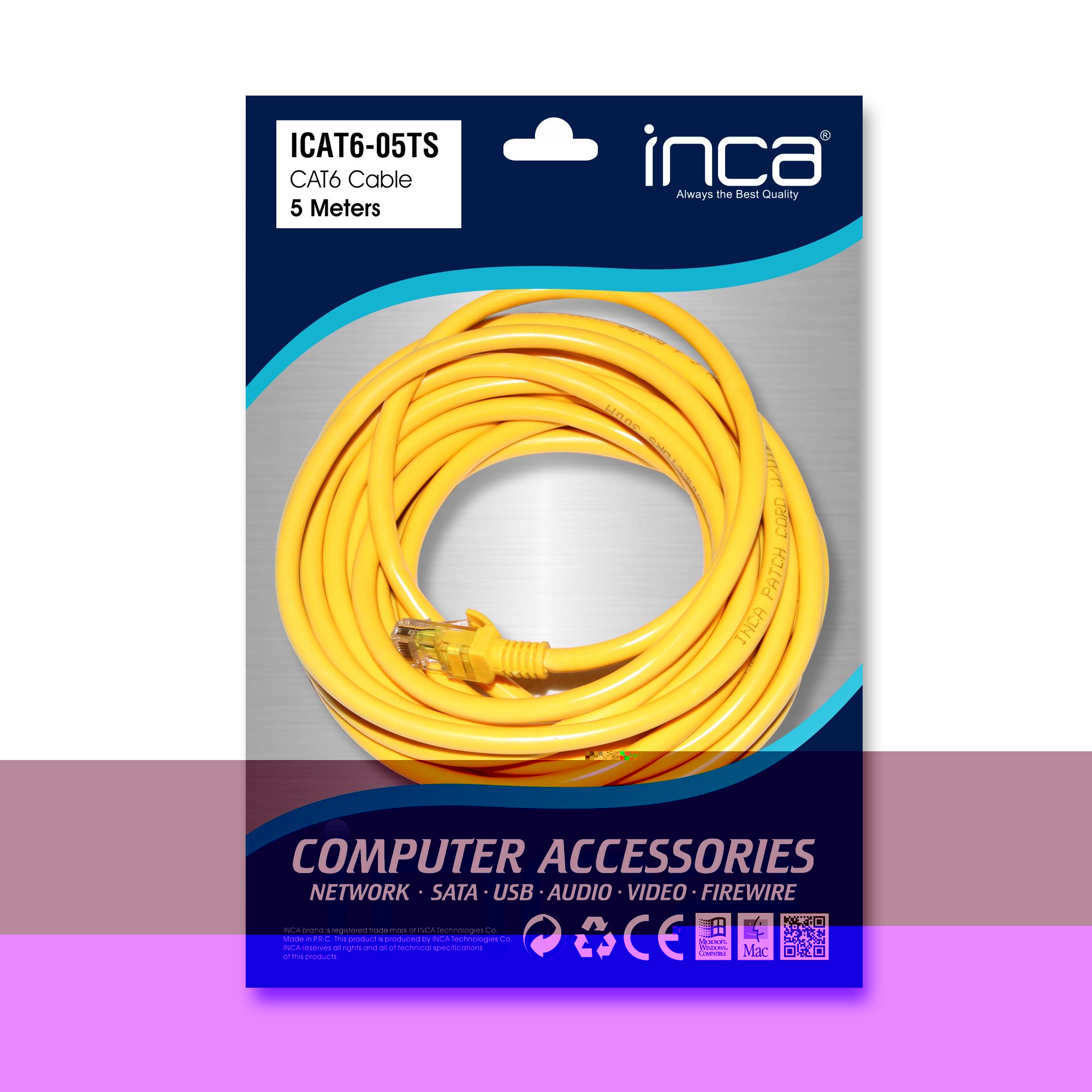 INCA ICAT6-05TS 5MT CAT6 UTP PATCH KABLO SARI 