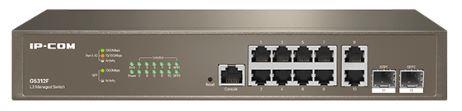 IP-COM G5312F 8 PORT GIGABIT + 2XGB RJ45/SFP UPLINK CONSOLE PORT L3 CLOUD YÖNETİLEBİLİR SWITCH 