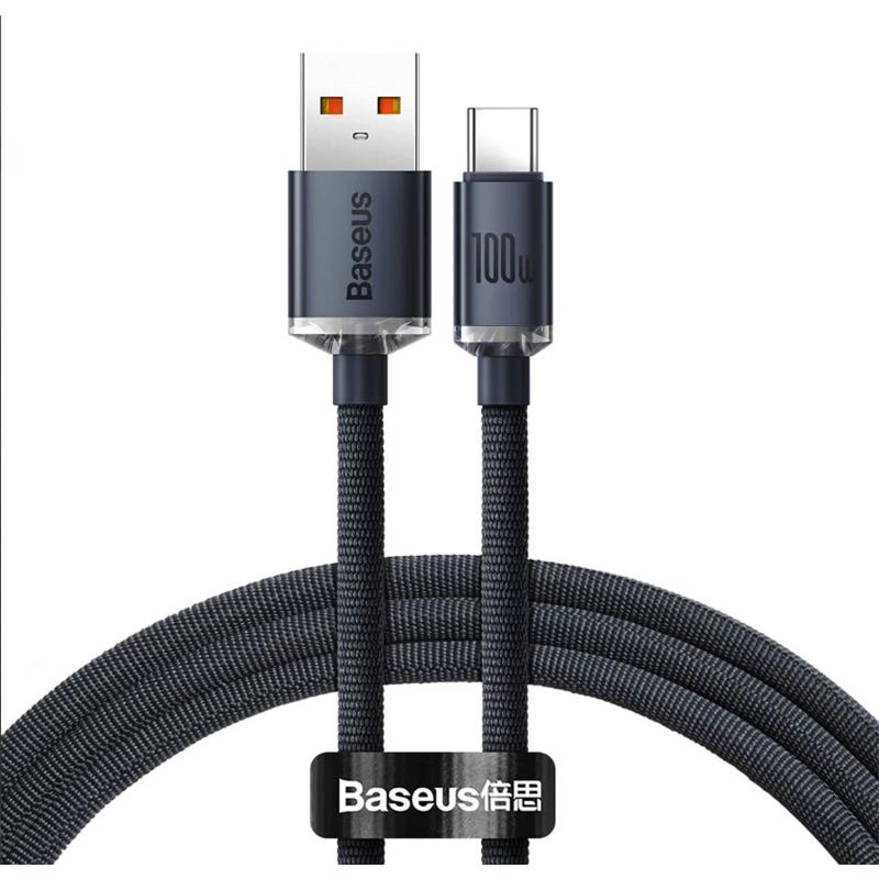 BASEUS CRYSTAL SHINE SIYAH 100W 120 CM USB TO TYPE-C ŞARJ KABLOSU CAJY000401 