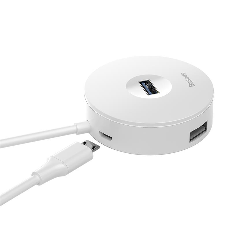 BASEUS ROUND BOX CAHUB-F02 USB HUB BEYAZ ÇIKIŞ:1XUSB 3.0 3XUSB 2.0 1XMIKRO USB GIRIS: USB 