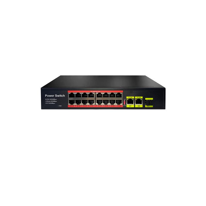 TIWOX TP-1621SFP-POE200W 16 PORT 10/100+2XGIGABIT RJ45+1XSFP UPLINK POE RACKMOUNT SWITCH (REALTEK CH 