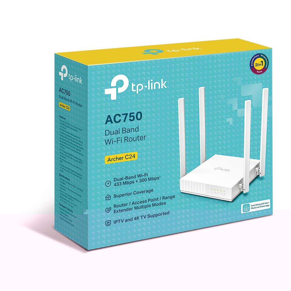 TP-LINK ARCHER C24 AC750 KABLOSUZ DUAL BAND ROUTER