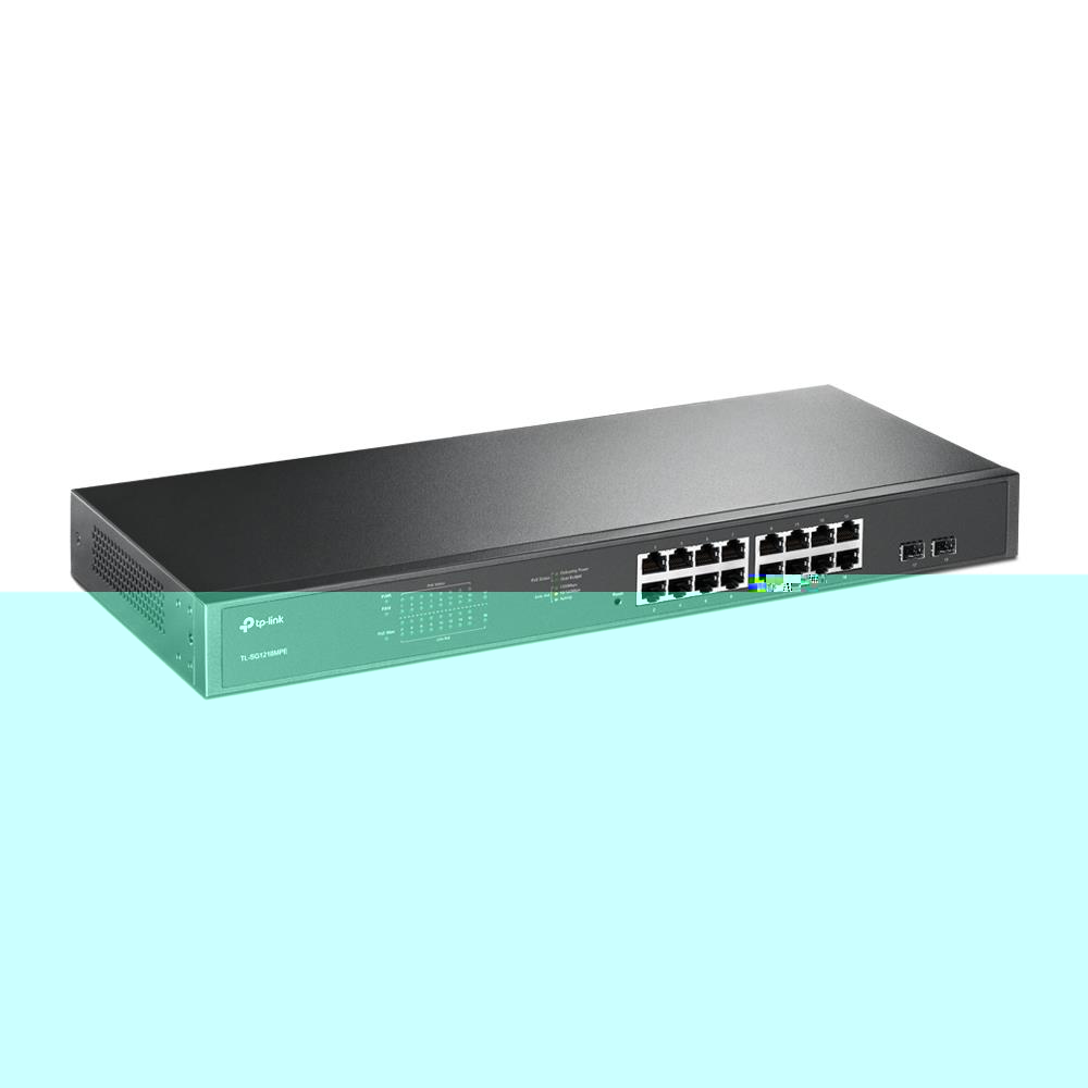 TP-LINK TL-SG1218MPE 16 PORT GIGABIT + 2XGIGABIT SFP UPLINK YÖNETİLEBİLİR 192W POE RACKMOUNT SWITCH 