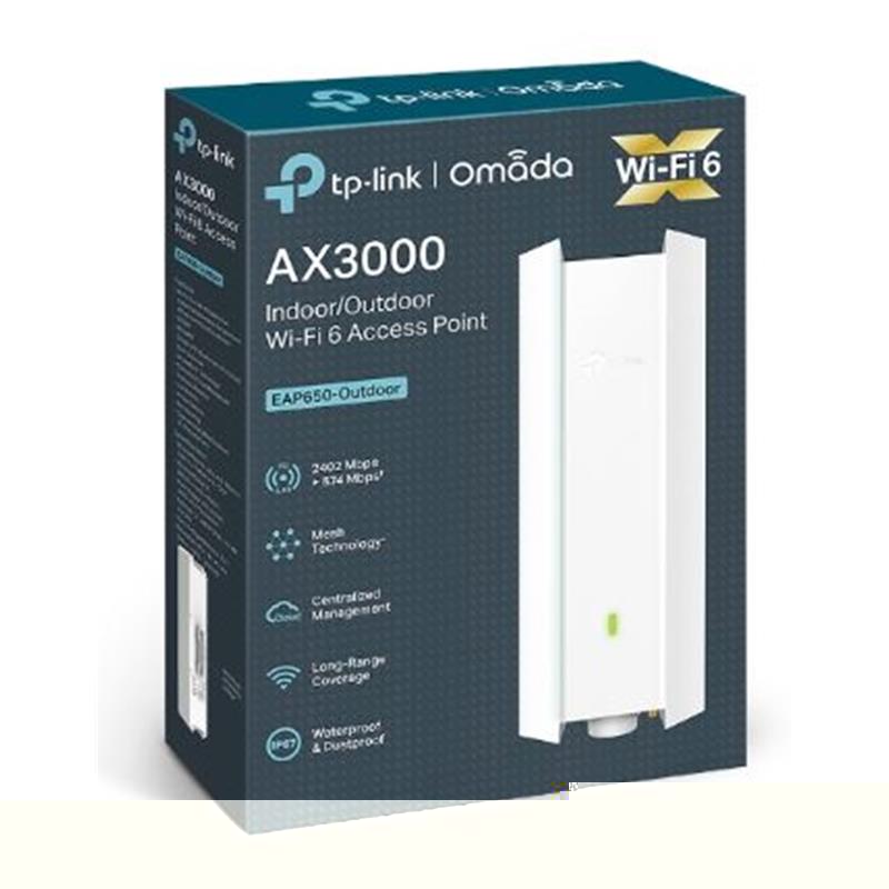 TP-LINK OMADA EAP650-OUTDOOR AX3000 DUAL BAND WIFI6 1XGBIT RJ45 574MBPS/2.4GHZ/2402MBPS/5GHZ ACCESS POINT (ADAPTÖRLÜ)