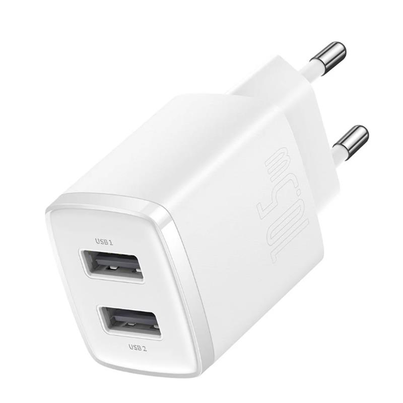 BASEUS COMPACT CCXJ010201 10.5W DUVAR TİPİ ŞARJ CIHAZI SİYAH ÇIKIŞ: USB X2 