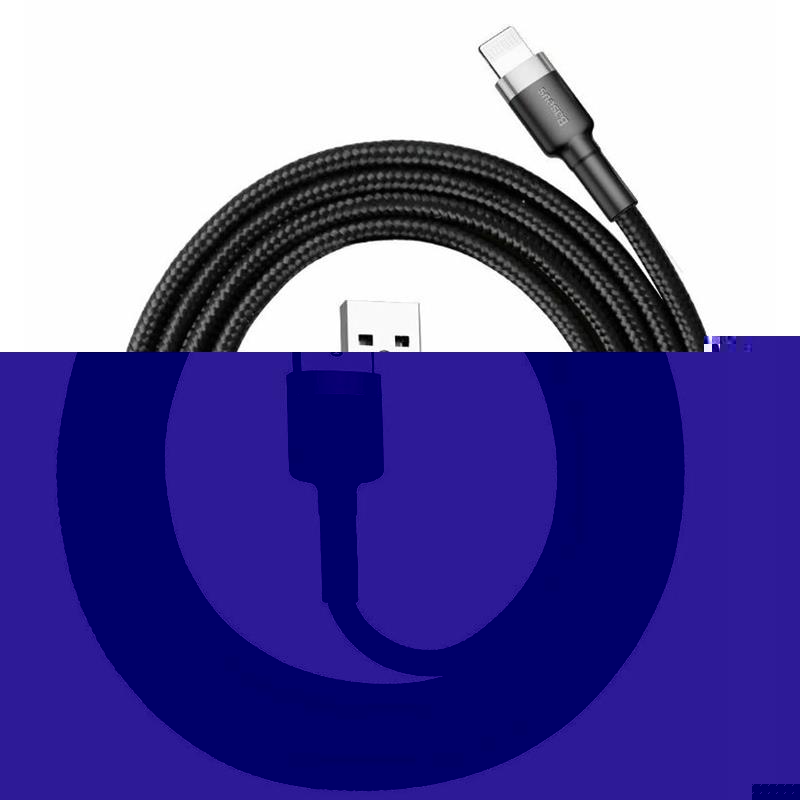 BASEUS CAFULE SIYAH 2.4 A LIGHTNING TO USB 1 METRE ŞARJ KABLOSU CALKLF-BG1 