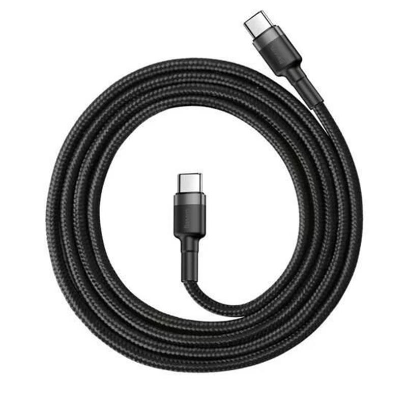 BASEUS CAFULE 3A CATKLF-G91 SİYAH TYPE-C TO TYPE-C 1 METRE ŞARJ KABLOSU 