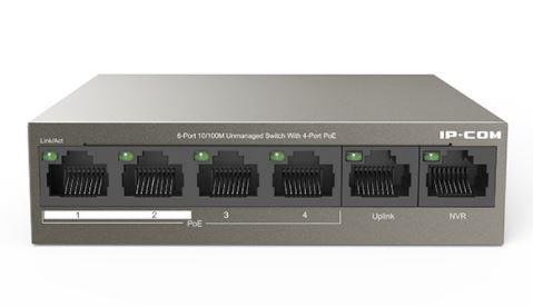 IP-COM F1106P-4-63W 4 PORT 10/100+2X10/100 UPLINK METAL KASA 58W POE SWITCH 