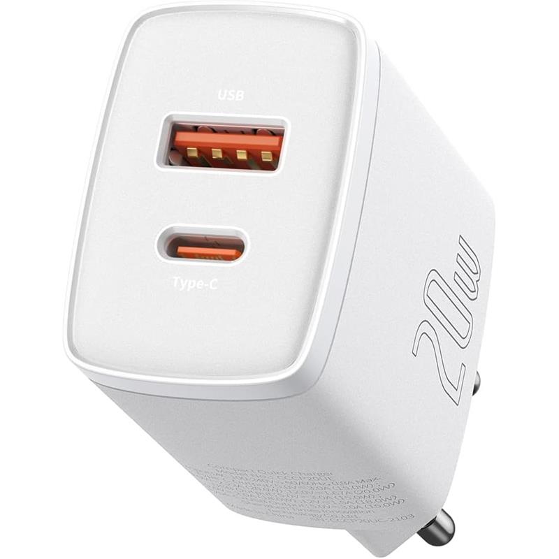 BASEUS COMPACT QC CCXJ-B02 20W DUVAR TİPİ ŞARJ CİHAZI BEYAZ 