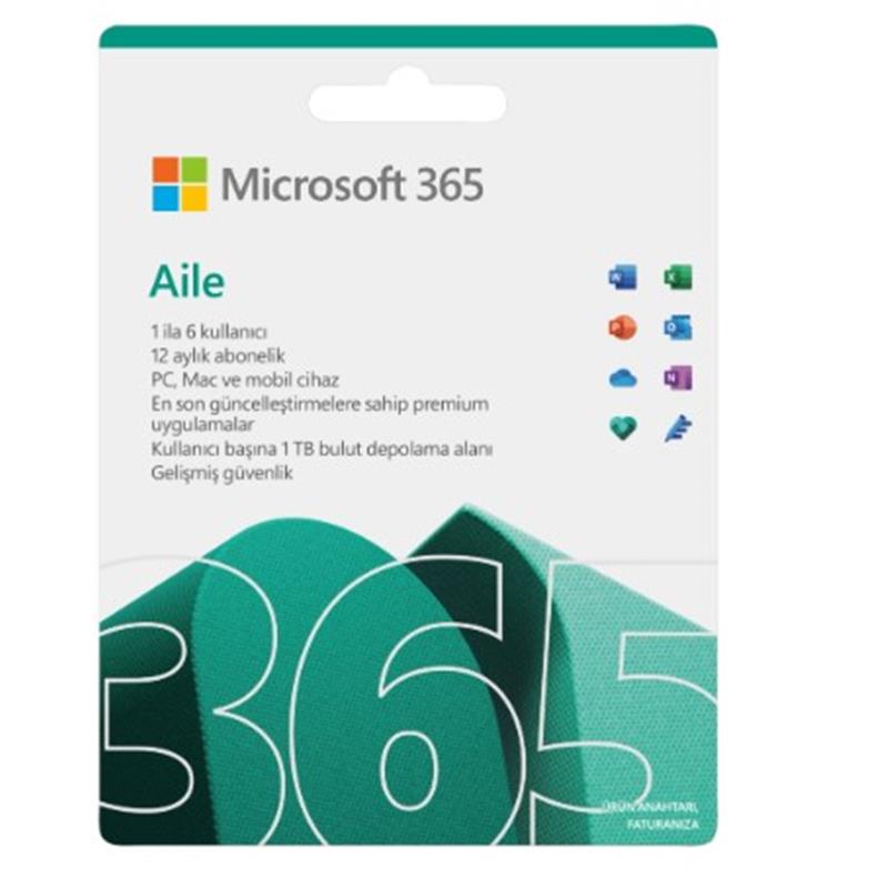 MS 365 AILE ESD 6 KULLANICI/1 YIL 6GQ-00086 32/64B TR/ING (ELEKTRONIK ORTAMDA GONDERILIR) 