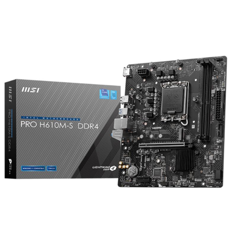 MSI PRO H610M-S DDR4 3200MHZ 1XHDMI 1XM.2 USB 3.2 MATX 1700P (12. / 13. VE 14. NESİL İŞLEMCİ UYUMLU) 