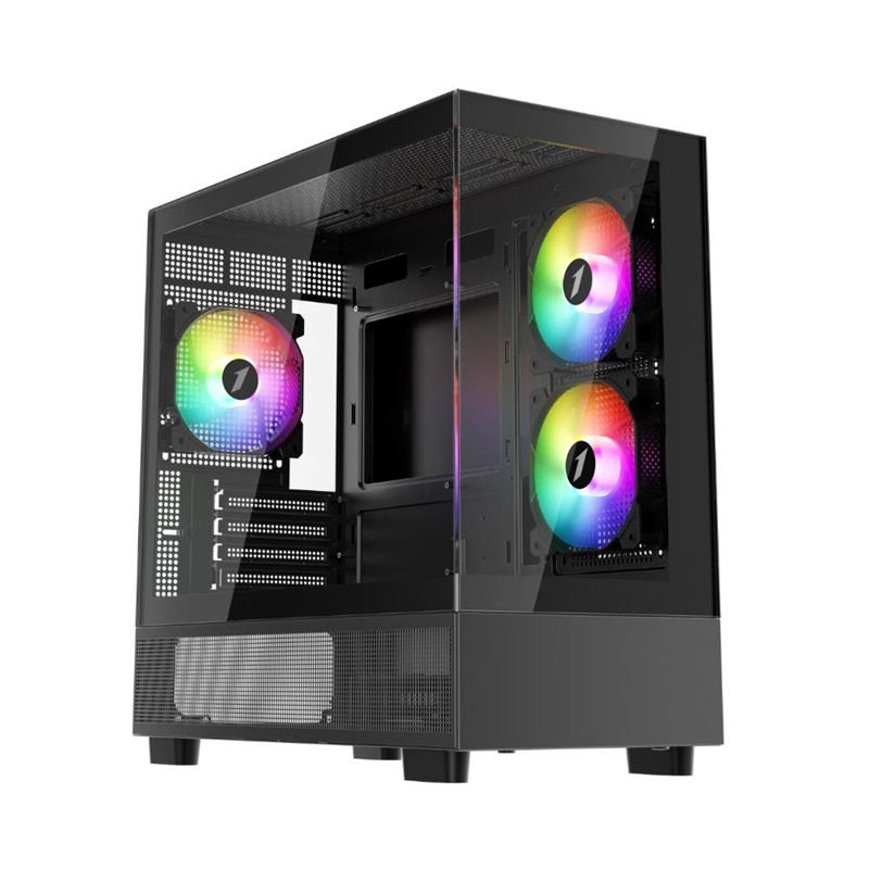 1ST PLAYER MIKU Mİ5 SİYAH 750W 80+ ATX 3.1 SILVER ARGB 6X12CM FAN TEMPERLİ CAM USB 3.0 M-ATX KASA 