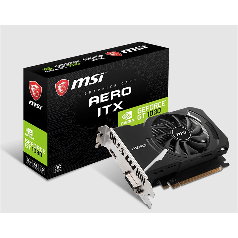MSI GEFORCE GT1030 AERO ITX 2GD4 OC 2GB DDR4 64BIT 1XHDMI 1XDVI EKRAN KARTI 
