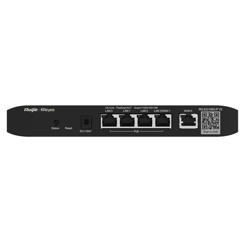 RUIJIE REYEE RG-EG105G-P-V3 5 PORT GIGABIT 600MBPS CLOUD YÖNETİLEBİLİR 54W POE ROUTER 