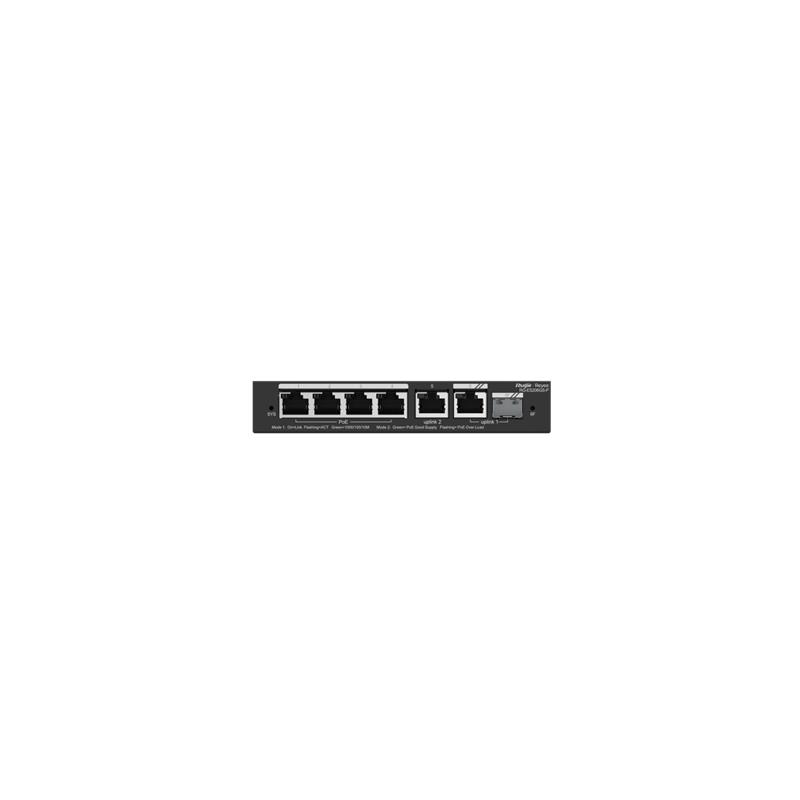RUIJIE REYEE RG-ES206GS-P 4 PORT GIGABIT + 2XGB RJ45/1XSFP COMBO UPLINK CLOUD YÖNETİLEBİLİR 54W POE METAL KASA SWITCH 