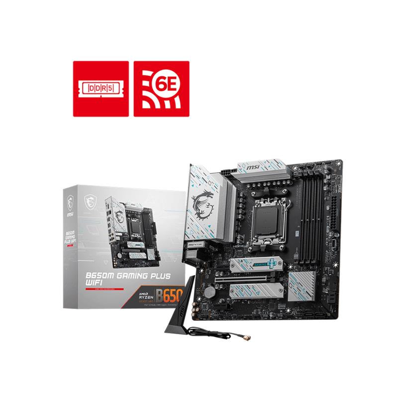 MSI B650M GAMING PLUS WIFI DDR5 6400MHZ 1XHDMI 1XDP 2XM.2 USB 3.2 MATX AM5 (AMD AM5 9000/8000/7000 SERİLERİ İLE UYUMLU)