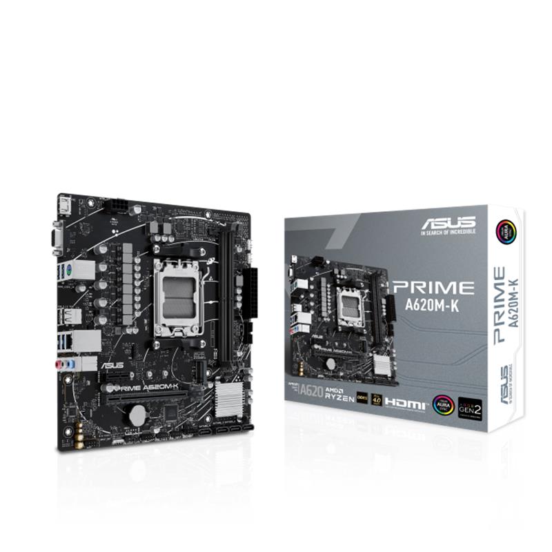 ASUS PRIME A620M-K DDR5 7000MHZ 1XVGA 1XHDMI 1XM.2 USB 3.2 MATX AM5 (AMD AM5 9000/8000/7000 SERİLERİ İLE UYUMLU)